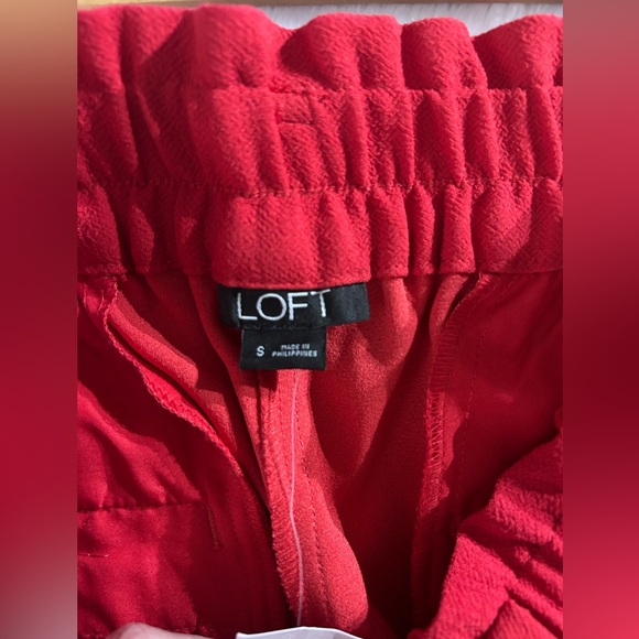 LOFT Red Paperbag Waist Pants NWT Size Small - Picture 12 of 14